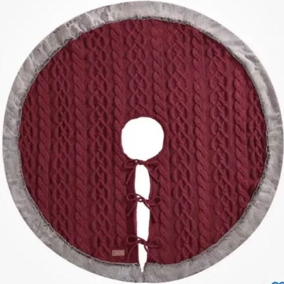 Koolaburra By UGG Reese 54" Round Knit Redwood Christmas Tree Holiday Skirt - Picture 2 of 9